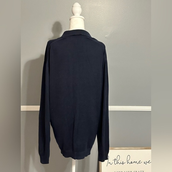 Brooks Brothers Men's Silk Blend Navy Sweater Three Button Size XXL - Picture 2 of 3